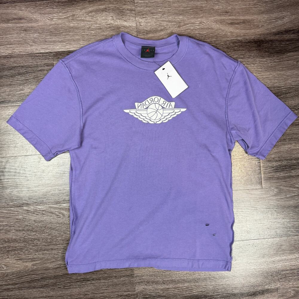 Nike Air Jordan Rare Air Purple Earth Distressed T Shirt Men's Small IB3130-554